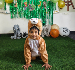 Children engaged in theme-based learning activities